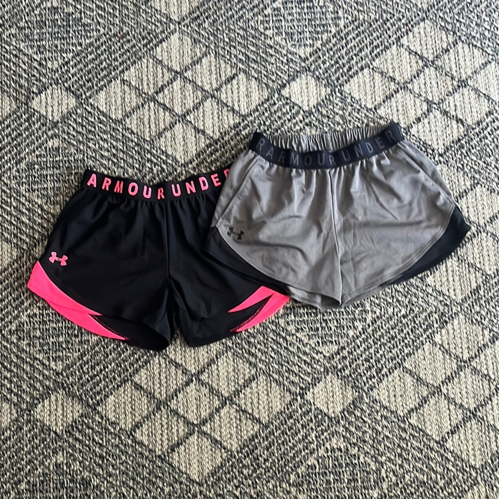 Women’s Under Armor shorts Duo (pink+gray)